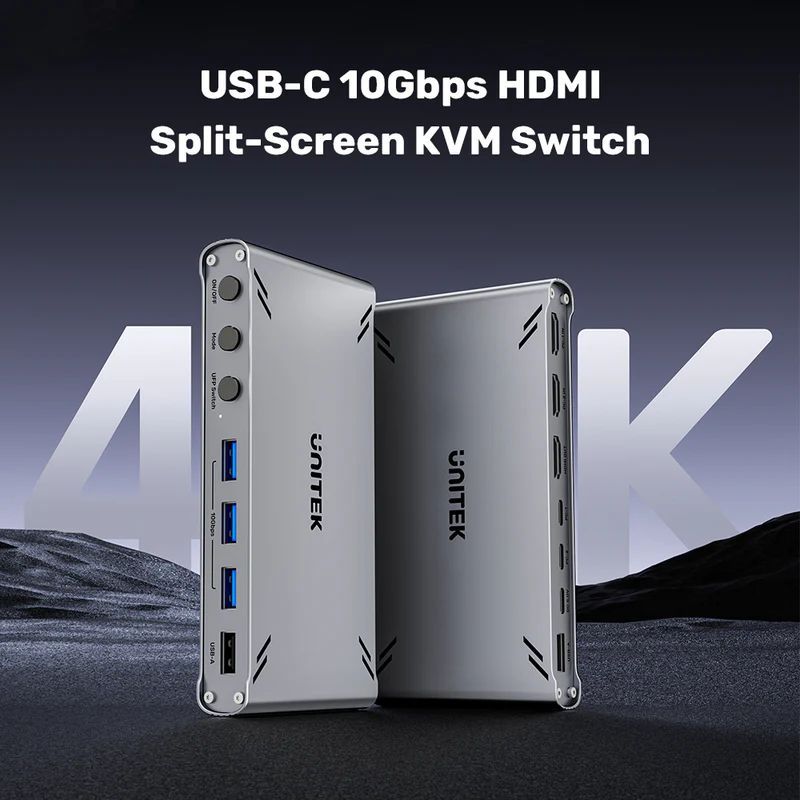Unitek USB-C 10Gbps HDMI Split-Screen KVM Switch