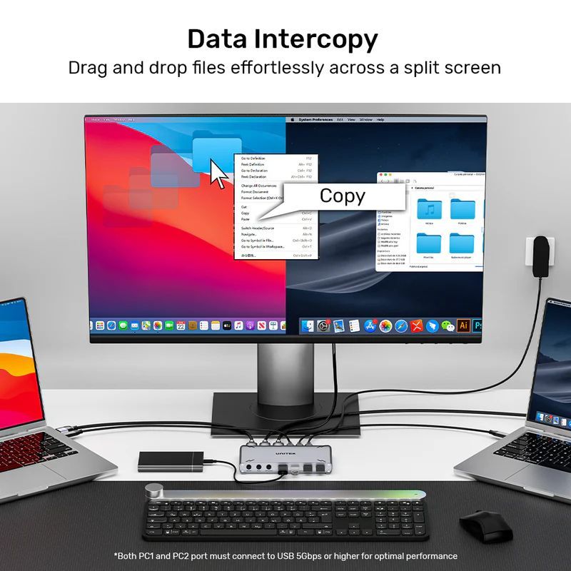 Unitek USB-C 10Gbps HDMI Split-Screen KVM Switch