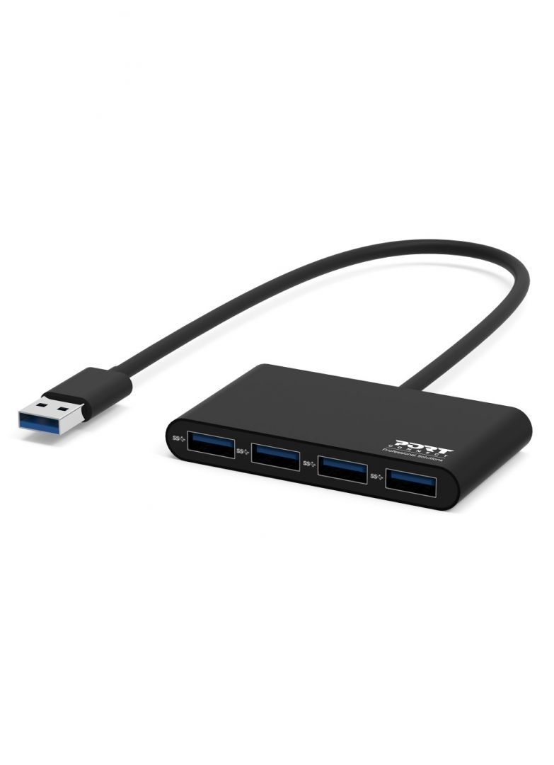 Port Designs HUB 4 Ports USB 3.0 Black Port Designs HUB 4 Ports USB 3.0 Black