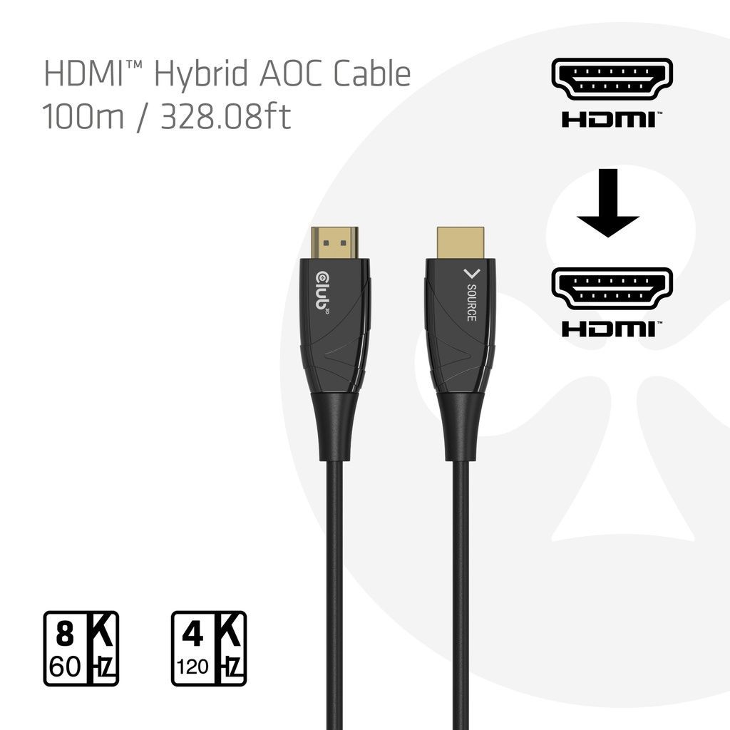 Club3D CAC-1394 Ultra High Speed AOC Cable 100m Black