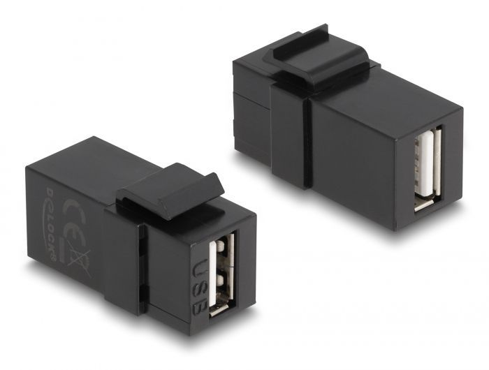 DeLock Keystone Module USB 2.0 A female to USB 2.0 A female Black DeLock Keystone Module USB 2.0 A female to USB 2.0 A female Black