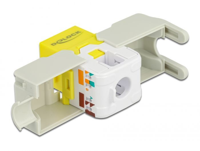 DeLock Keystone Module RJ45 jack > LSA Cat.6 UTP Yellow DeLock Keystone Module RJ45 jack > LSA Cat.6 UTP Yellow