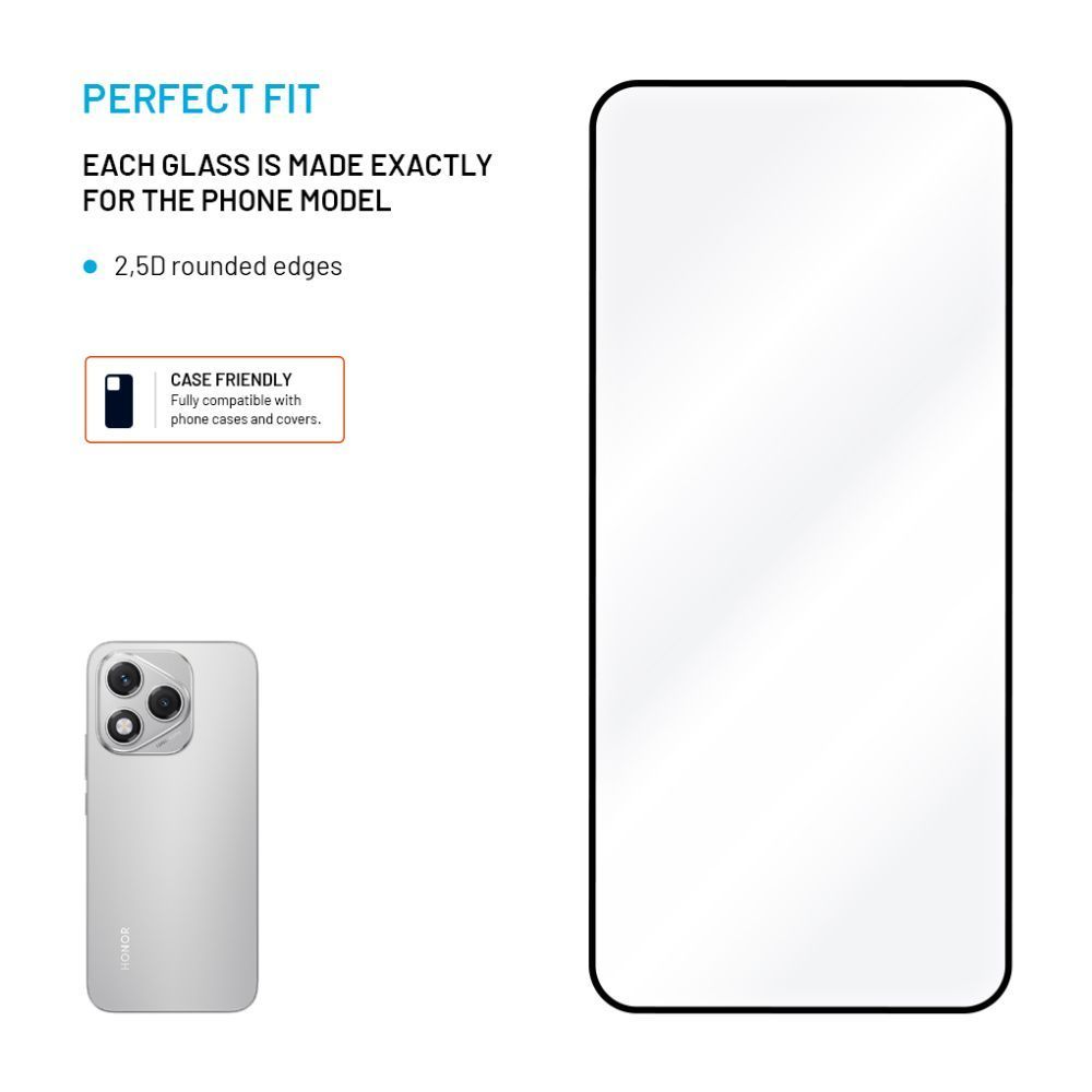 FIXED teljes képernyőt védő edzett üveg Honor 400 Lite készülékhez, fekete