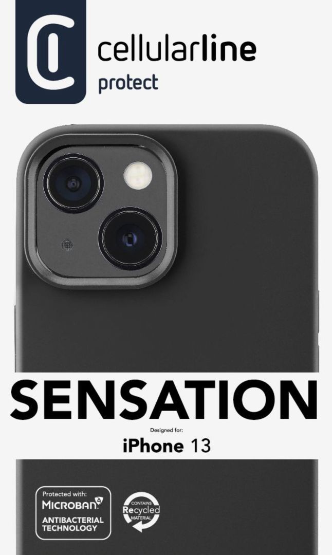 Cellularline Protective silicone cover Sensation for Apple iPhone 13, black