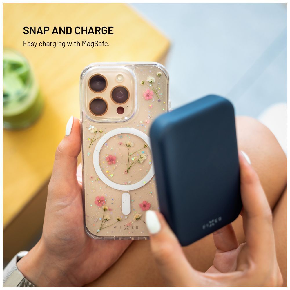 FIXED szilikon hátlap Apple iPhone 16 készülékhez, virágmintás