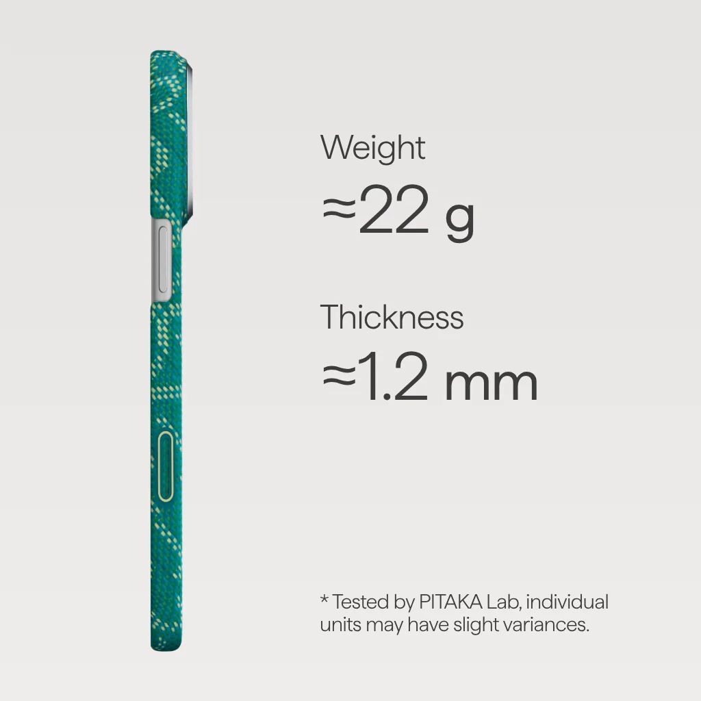 Pitaka Ultra-Slim Case for iPhone 17 Pro Max Monogram-Gold/Green