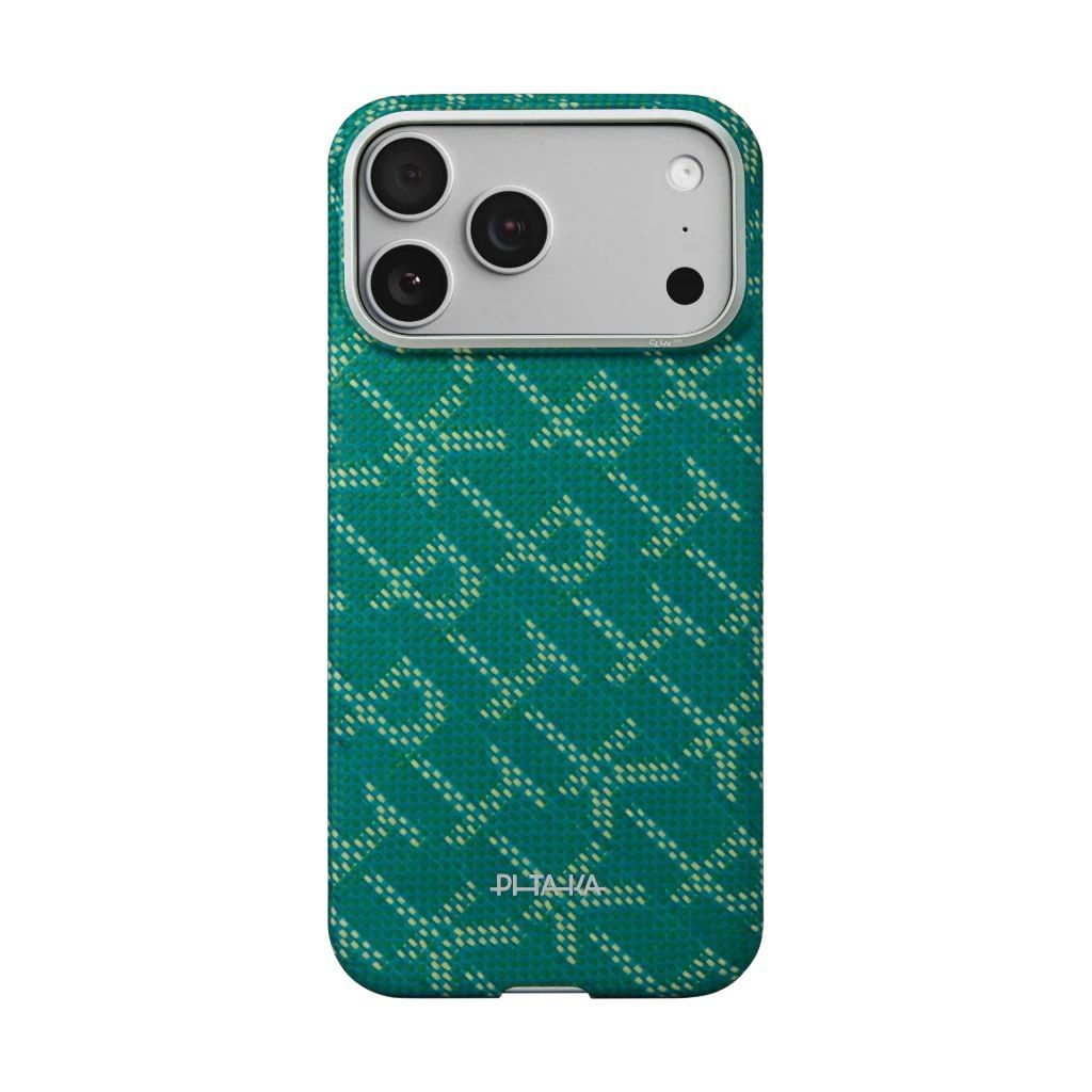 Pitaka Ultra-Slim Case for iPhone 17 Pro Monogram-Gold/Green