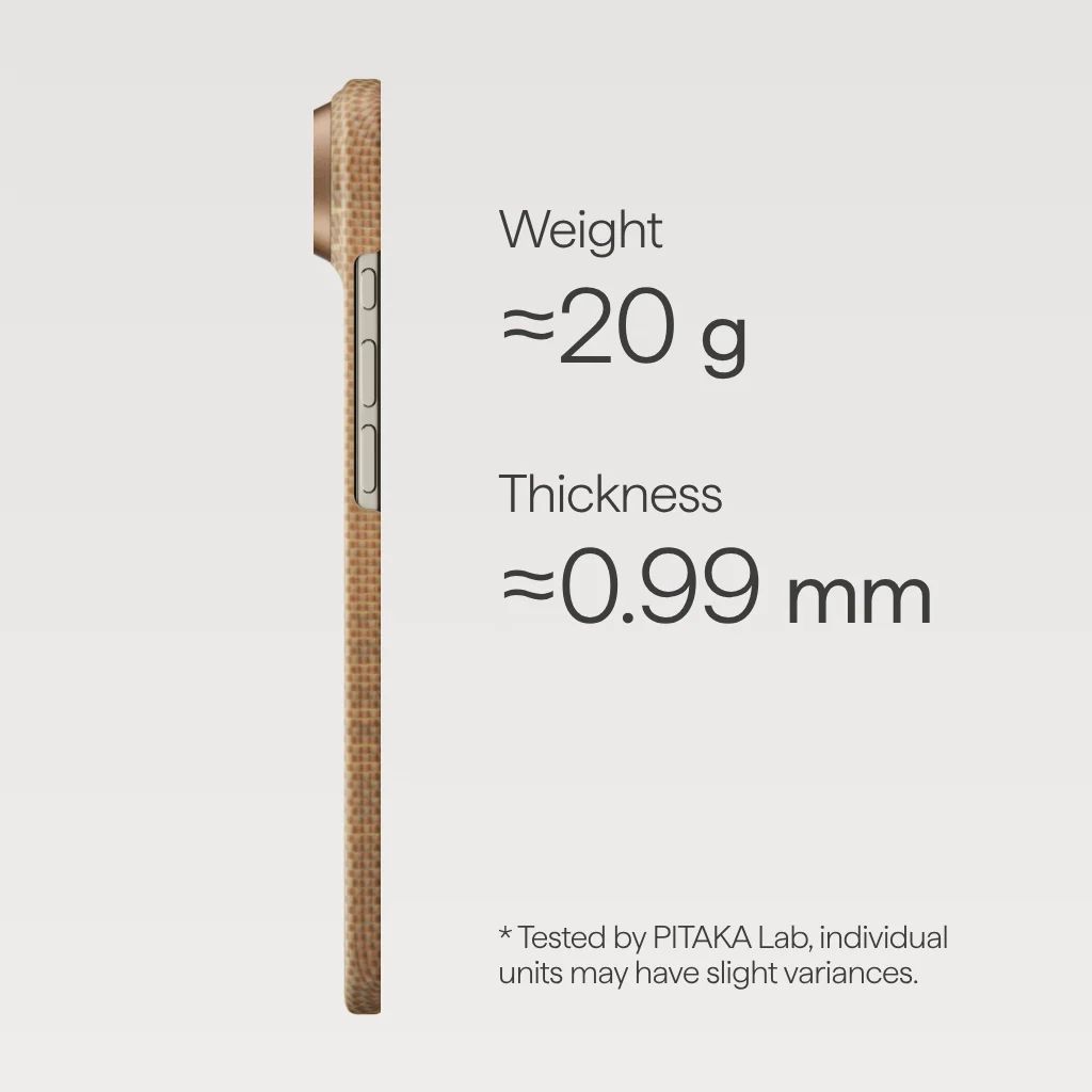 Pitaka Ultra-Slim Case for iPhone Air Golden Glint