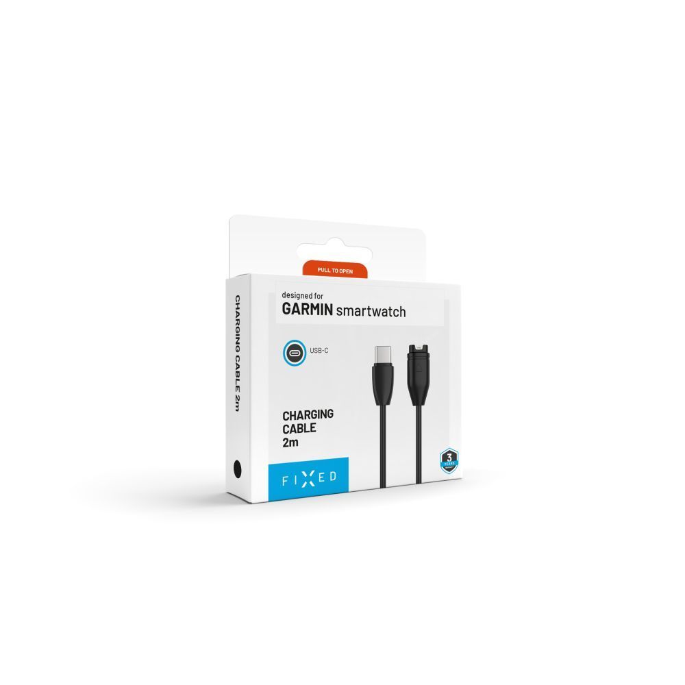 FIXED USB-C csatlakozású okosóra töltőkábel Garmin Forerunner/Fenix/Venu/Vívoactive/Instinct készülékhez 2m, fekete FIXED USB-C csatlakozású okosóra töltőkábel Garmin Forerunner/Fenix/Venu/Vívoactive/Instinct készülékhez 2m, fekete