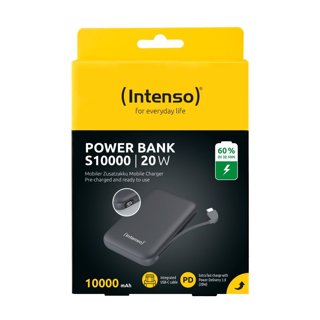 Intenso S10000 10000mAh + Integriertes USB-C PowerBank Grey