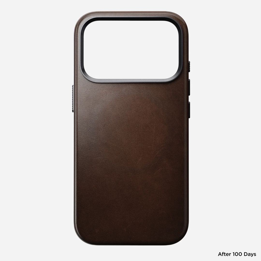 Nomad Traditional Horween Leather Case for iPhone 17 Pro Rustic Brown