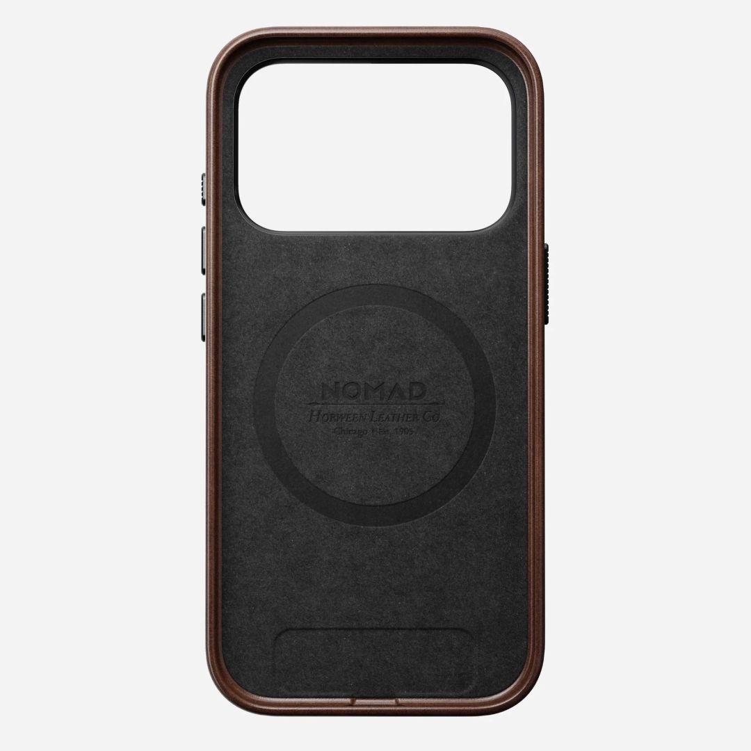 Nomad Traditional Horween Leather Case for iPhone 17 Pro Rustic Brown