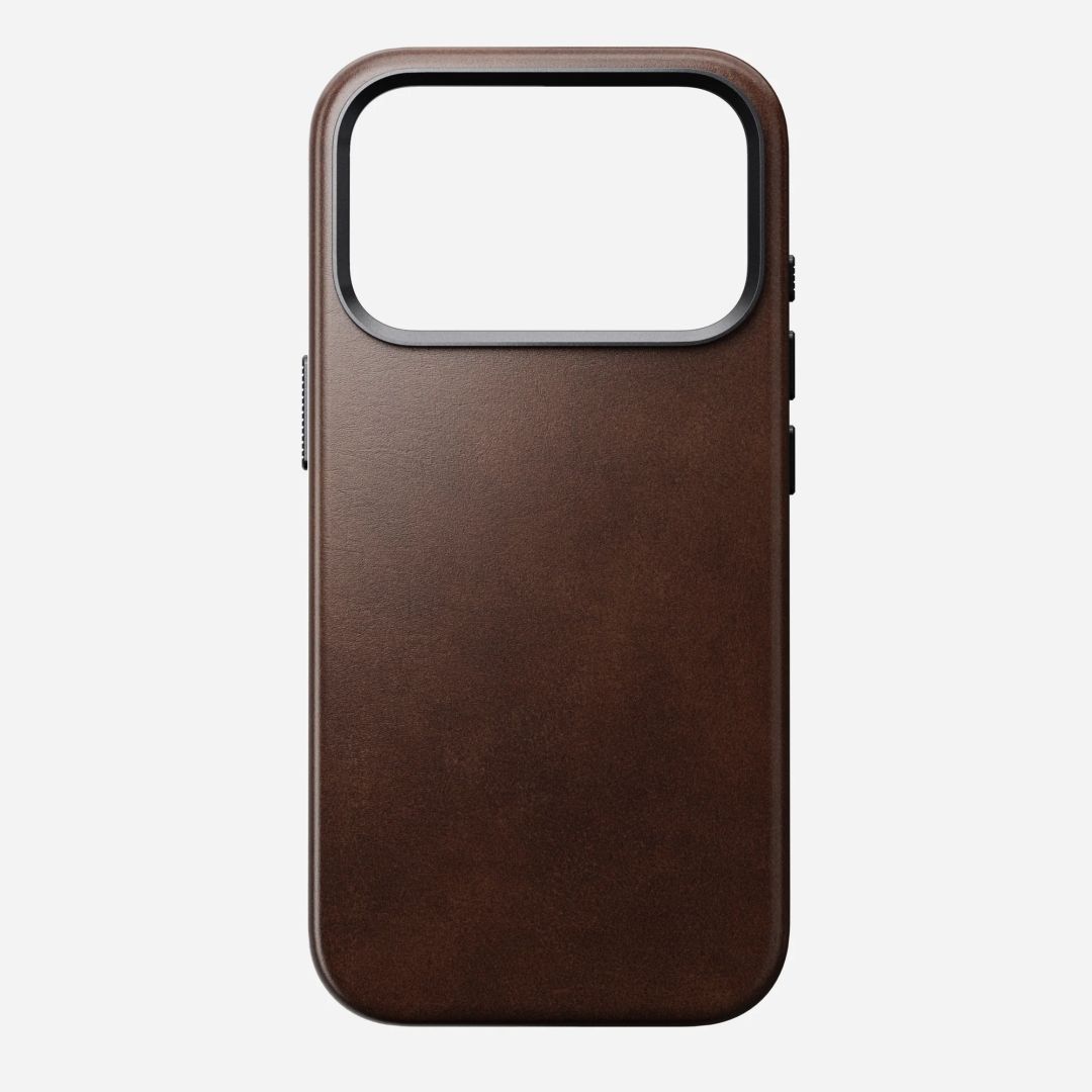 Nomad Traditional Horween Leather Case for iPhone 17 Pro Rustic Brown