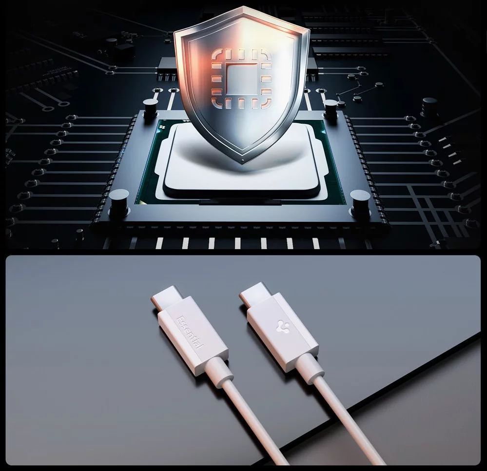 Spigen Essential USB-C to USB C-60W Cable 1m White