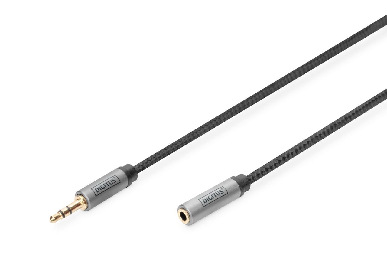 Digitus DB-510210-018-S Audio Extension Cable 3.5mm jack to 3.5mm socket 1,8m Black Digitus DB-510210-018-S Audio Extension Cable 3.5mm jack to 3.5mm socket 1,8m Black