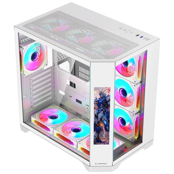 Rampage NOVA RGB Tempered Glass White