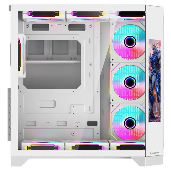 Rampage NOVA RGB Tempered Glass White