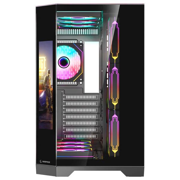 Rampage NOVA RGB Tempered Glass Black Rampage NOVA RGB Tempered Glass Black