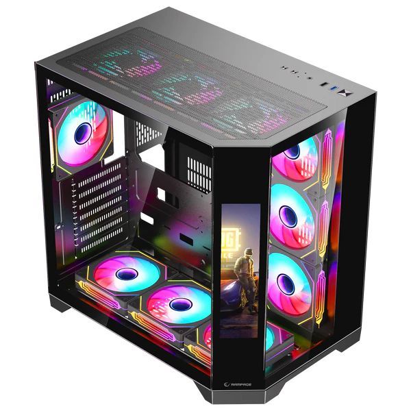 Rampage NOVA RGB Tempered Glass Black Rampage NOVA RGB Tempered Glass Black