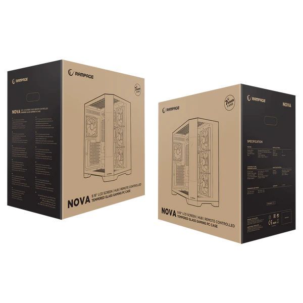 Rampage NOVA RGB Tempered Glass Black Rampage NOVA RGB Tempered Glass Black