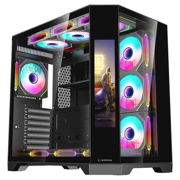 Rampage NOVA RGB Tempered Glass Black Rampage NOVA RGB Tempered Glass Black