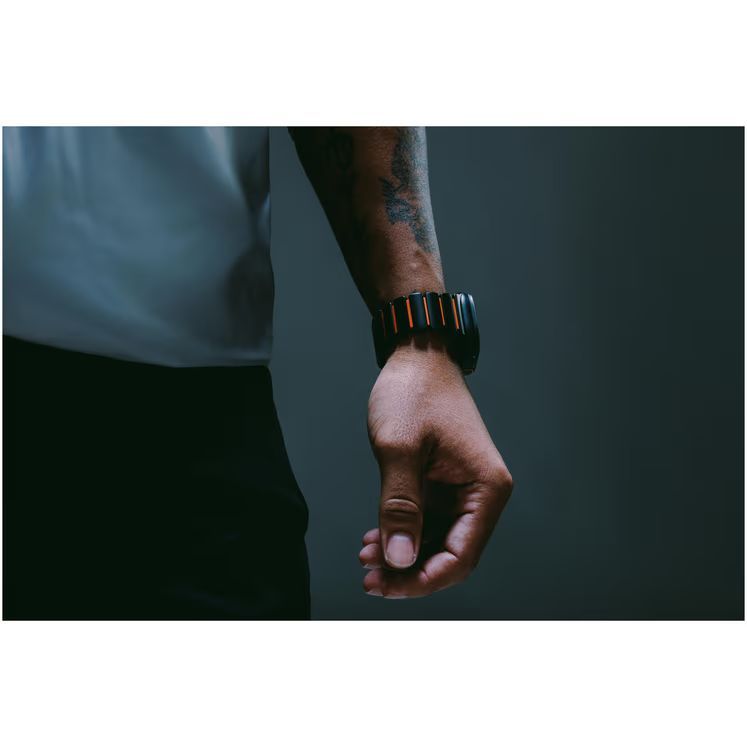 Nomad Stratos Band for FKM AW 45/46/49mm Natural Titanium Ultra Orange