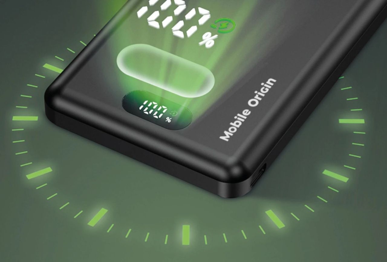 Mobile Origin Wireless Metal Slim 10000mAh PowerBank Black Mobile Origin Wireless Metal Slim 10000mAh PowerBank Black