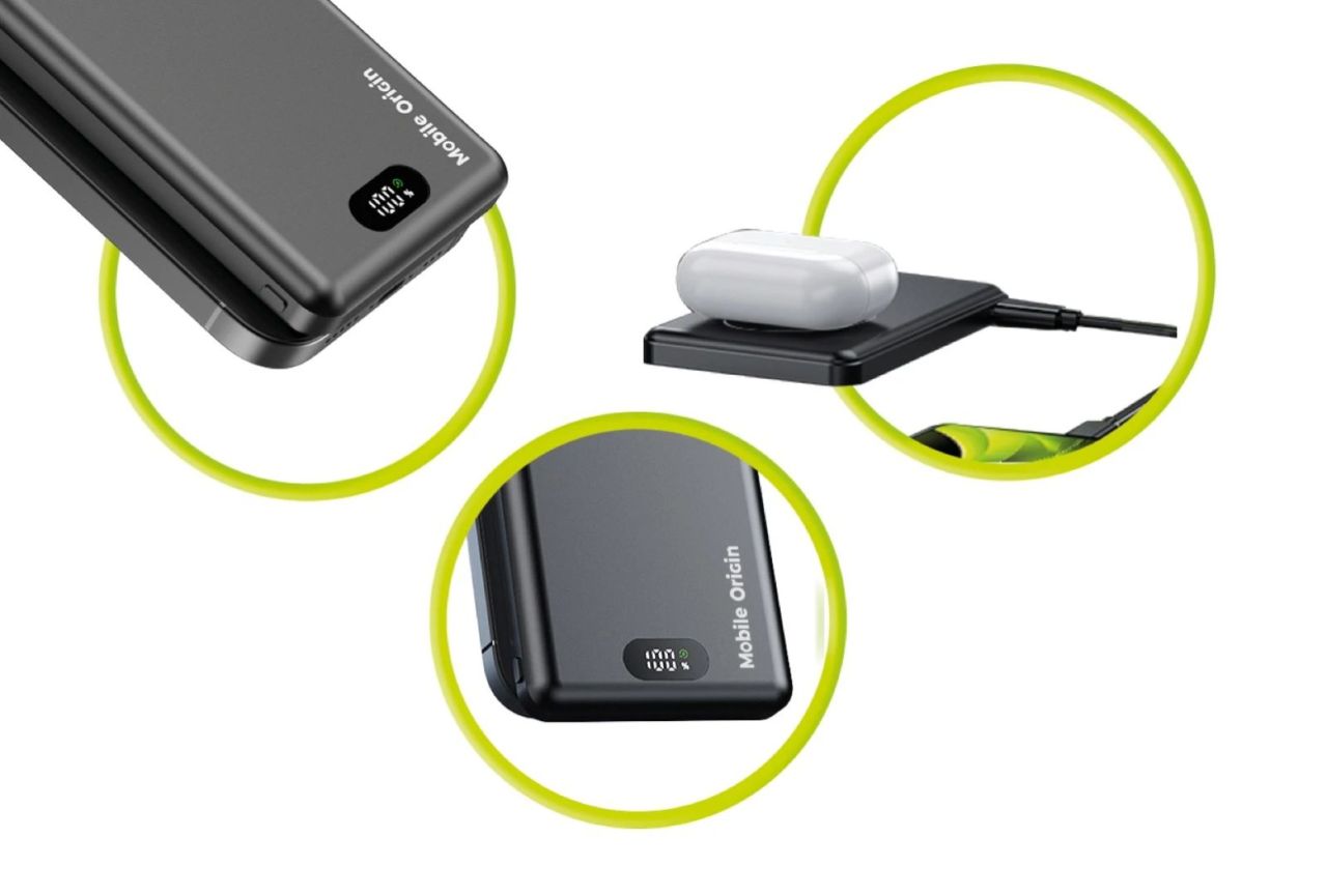 Mobile Origin Wireless Metal Slim 10000mAh PowerBank Black Mobile Origin Wireless Metal Slim 10000mAh PowerBank Black