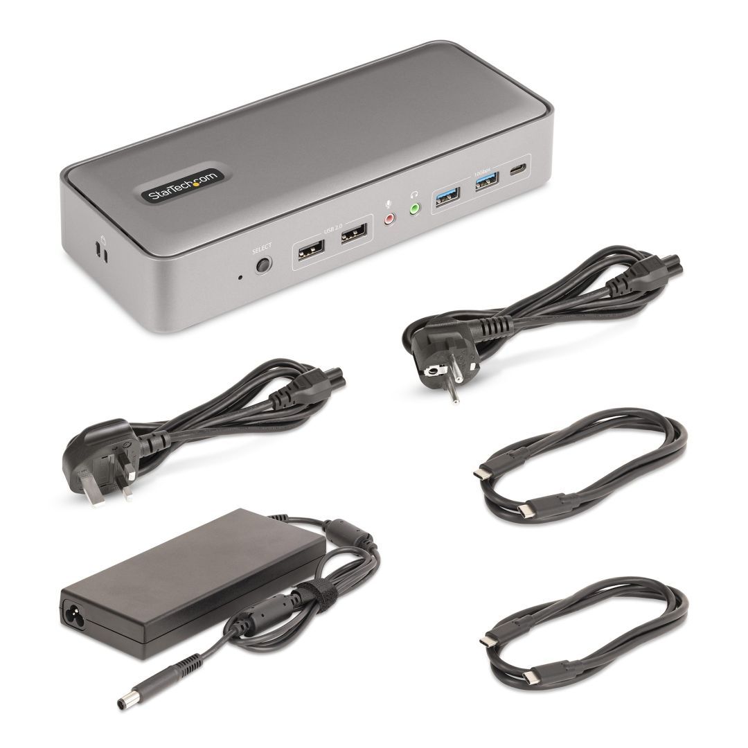 Startech Dual-Laptop USB-C KVM Docking Station Space Gray
