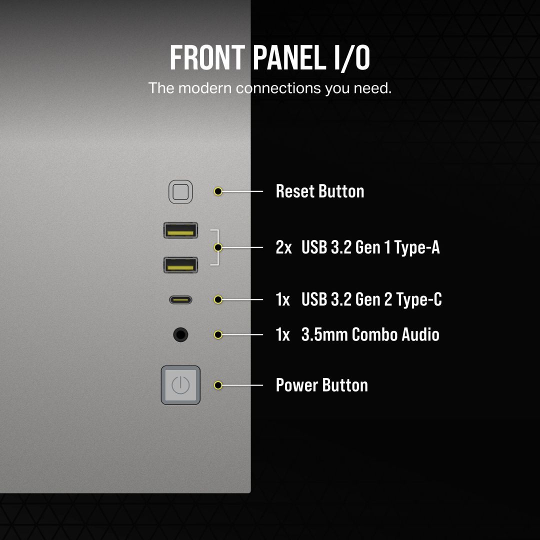 Corsair 2500X Tempered Glass White/Satin Gray Alloy Corsair 2500X Tempered Glass White/Satin Gray Alloy