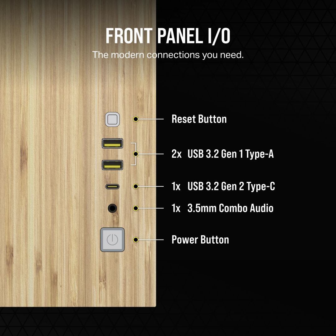 Corsair 2500X Tempered Glass White/Bamboo Corsair 2500X Tempered Glass White/Bamboo