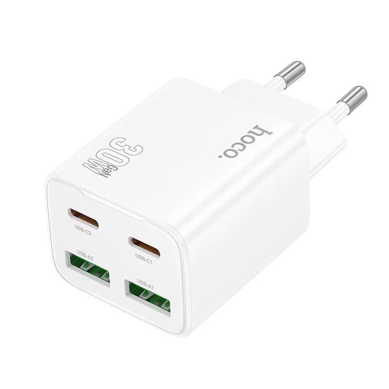 Hoco N56 Fundador 2xUSB-C 2xUSB-A 30W Charger White