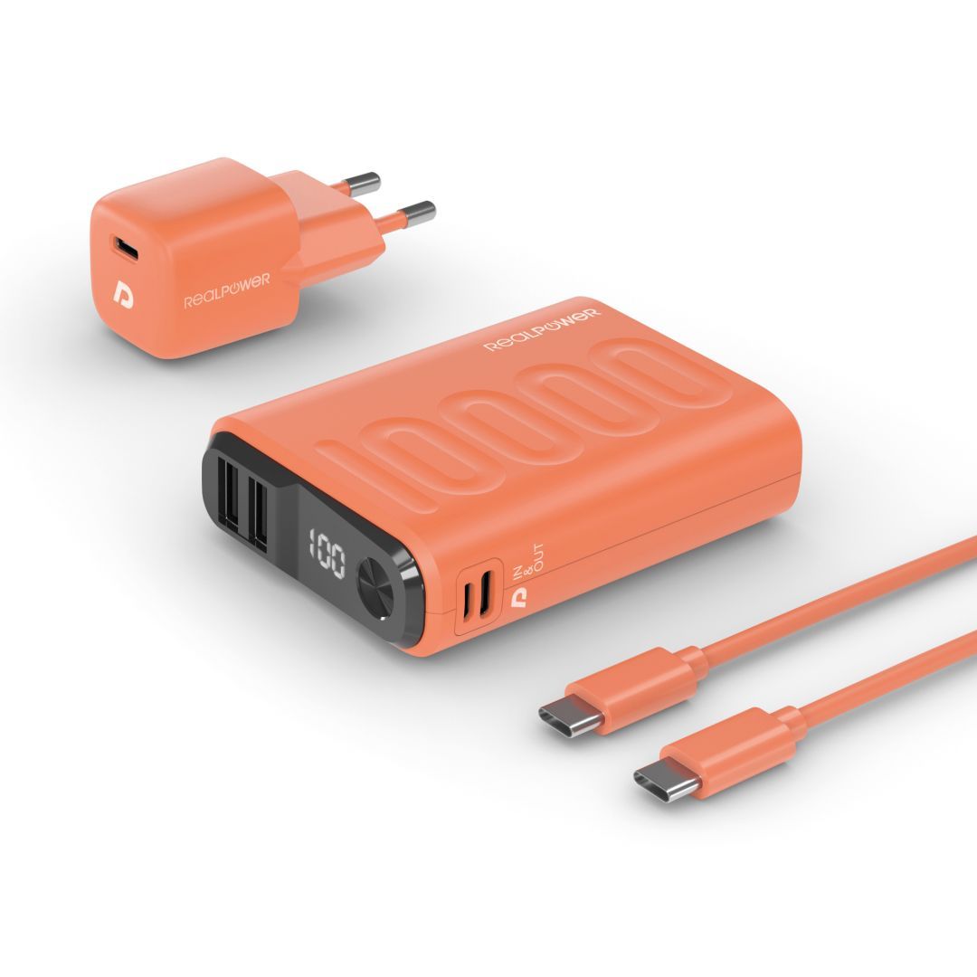 Realpower PB-10000 Set 10000mAh PowerBank Orange Realpower PB-10000 Set 10000mAh PowerBank Orange