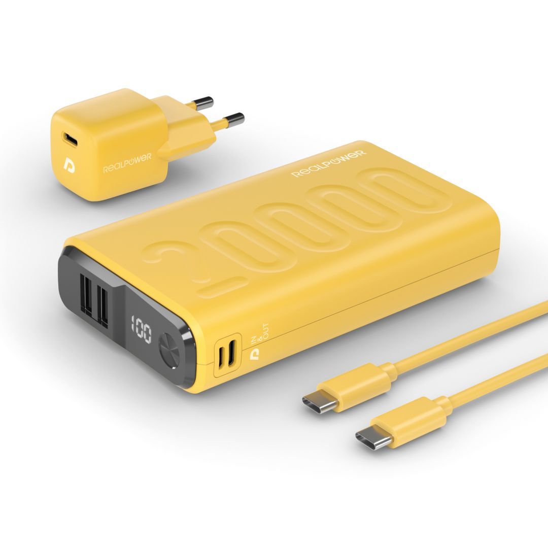 Realpower PB-20000 Startseite 20000mAh PowerBank Yellow