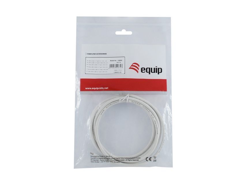 EQuip USB-C 3.2 Gen1 to USB-C 60W cable 2m White EQuip USB-C 3.2 Gen1 to USB-C 60W cable 2m White