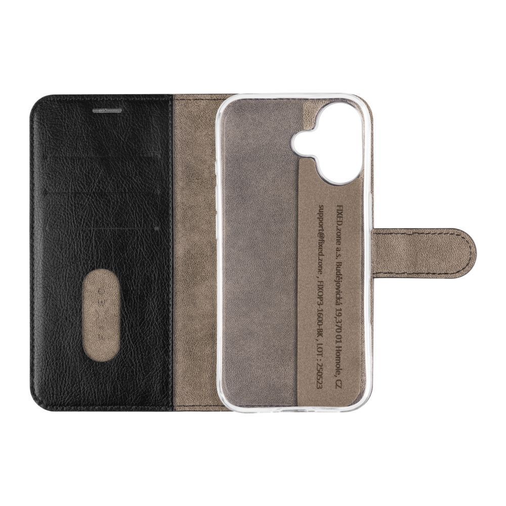 FIXED Opus oldalra nyíló telefontok Apple iPhone 17 készülékhez, fekete