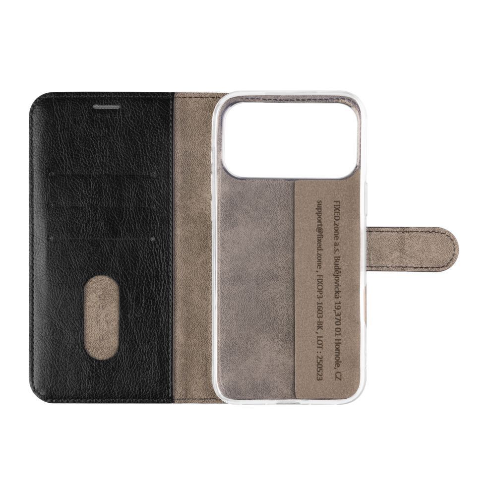 FIXED Opus oldalranyíló telefontok Apple iPhone 17 Pro Max készülékhez, fekete