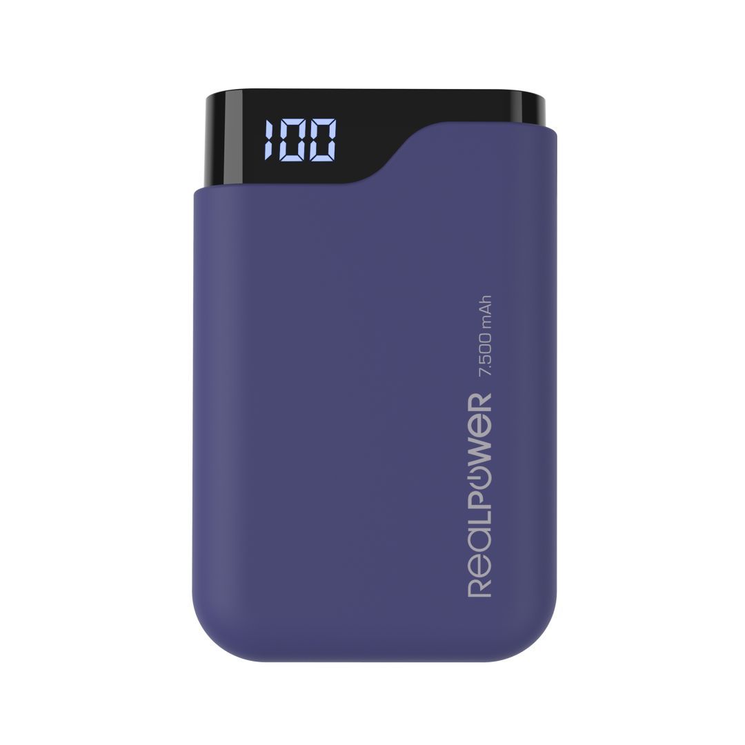Realpower PB-7500C 7500mAh PowerBank Navy Blue