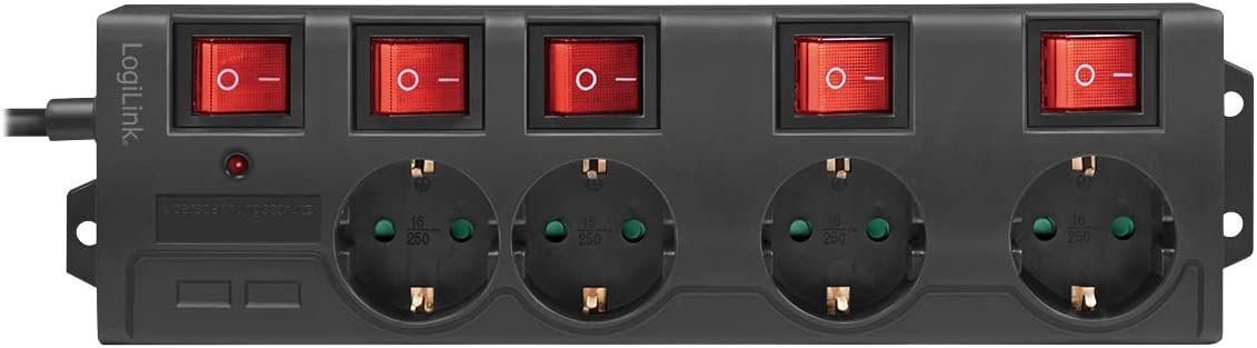 Logilink LPS251 Túlfeszültségvédő Kapcsolóval 4DIN 1,5m Black Logilink LPS251 Túlfeszültségvédő Kapcsolóval 4DIN 1,5m Black