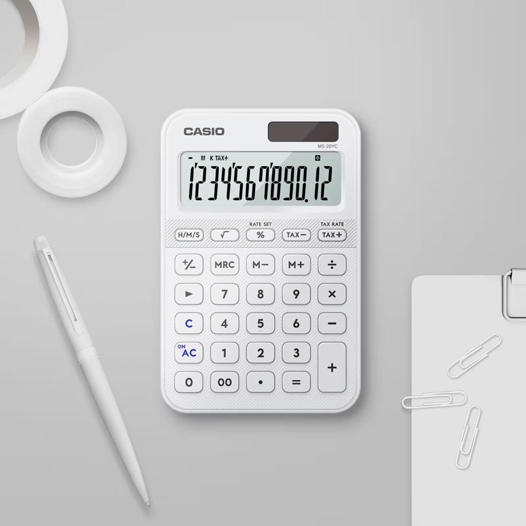 Casio MS-20YC-WE Asztali számológép White