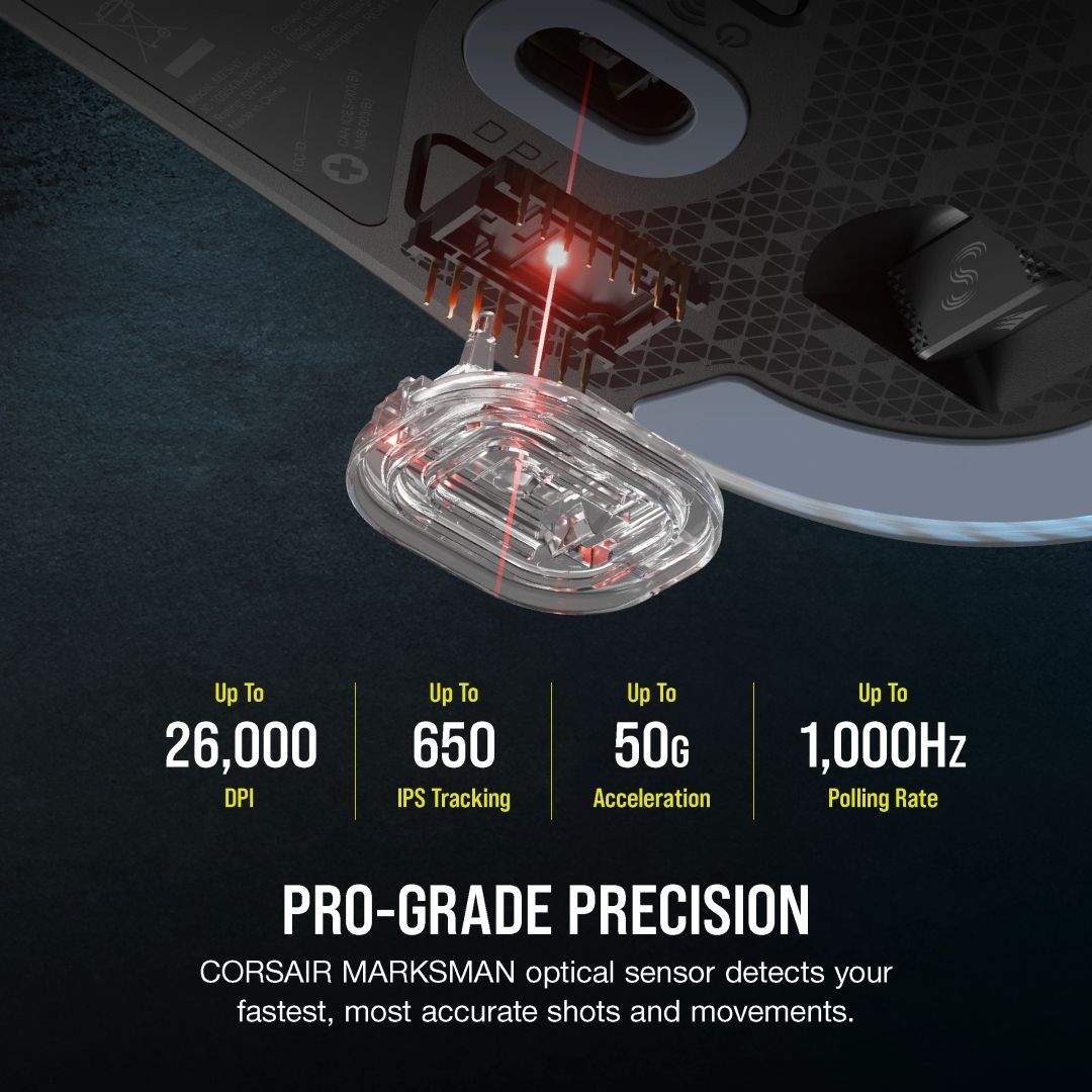 Corsair M75 Gaming Wireless Bluetooth Lightweight RGB Gaming mouse Black