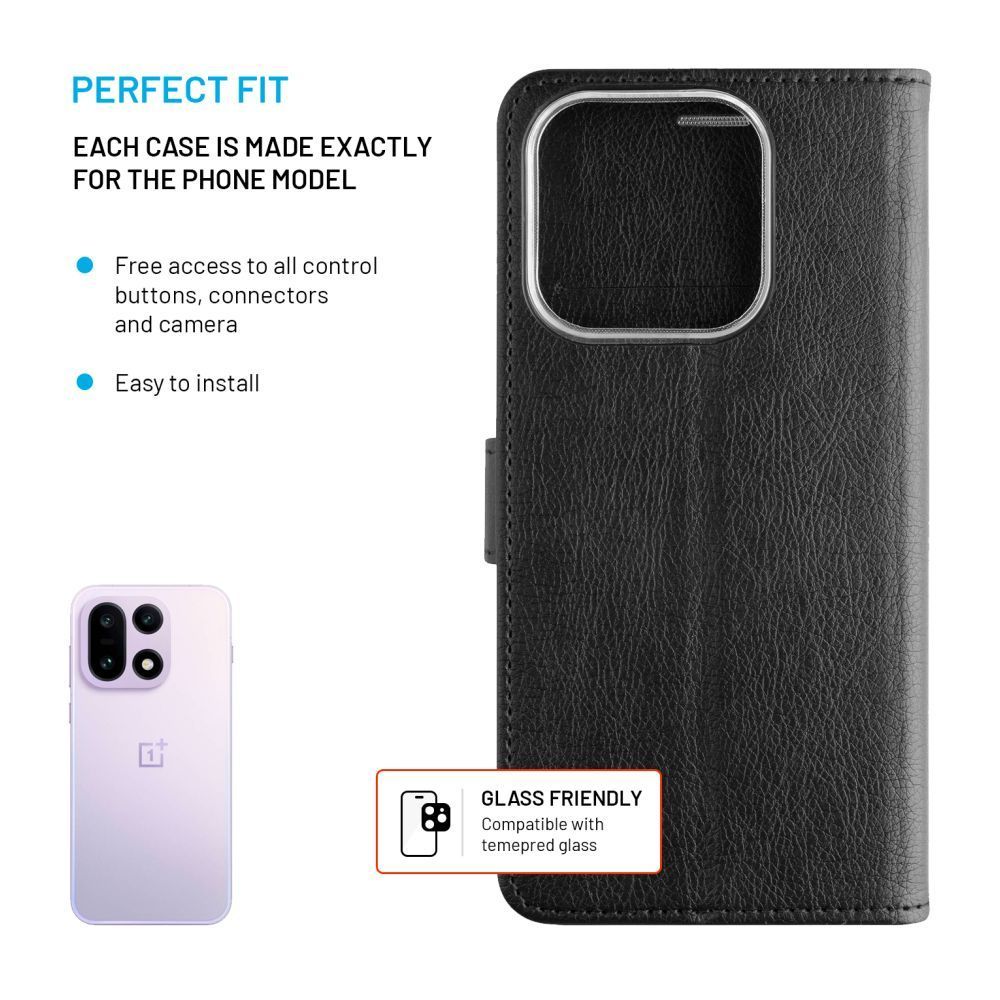 FIXED Opus oldalra nyíló telefontok OnePlus 15 készülékhez, fekete