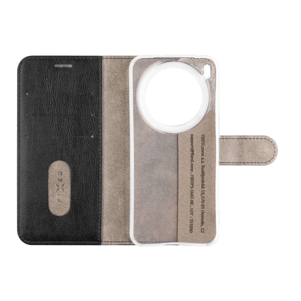 FIXED Opus oldalra nyíló telefontok Vivo X300 készülékhez, fekete