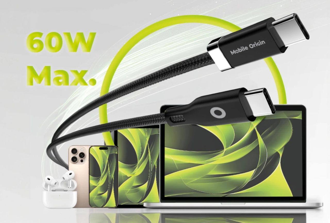 Mobile Origin 60W Magnetic StayCable USB-C to USB-C 1,5m Black Mobile Origin 60W Magnetic StayCable USB-C to USB-C 1,5m Black