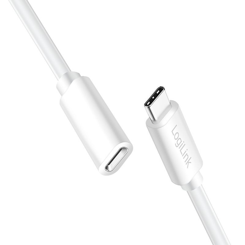 Logilink USB 2.0 C/M-USB-C/F PD cable 3m White Logilink USB 2.0 C/M-USB-C/F PD cable 3m White