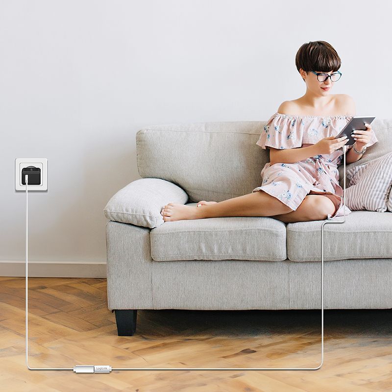 Logilink USB 2.0 C/M-USB-C/F PD cable 3m White Logilink USB 2.0 C/M-USB-C/F PD cable 3m White