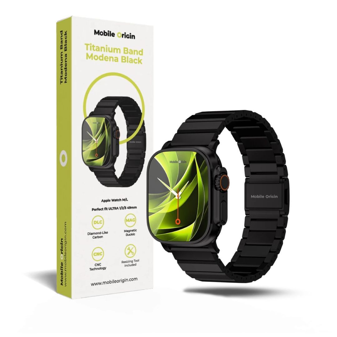 Mobile Origin Titanium Band Modena for Apple Watch Ultra 49mm Black