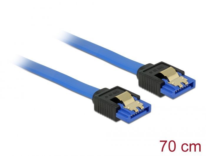 DeLock Cable SATA 6 Gb/s receptacle straight -SATA receptacle straight 0,7m Blue DeLock Cable SATA 6 Gb/s receptacle straight -SATA receptacle straight 0,7m Blue