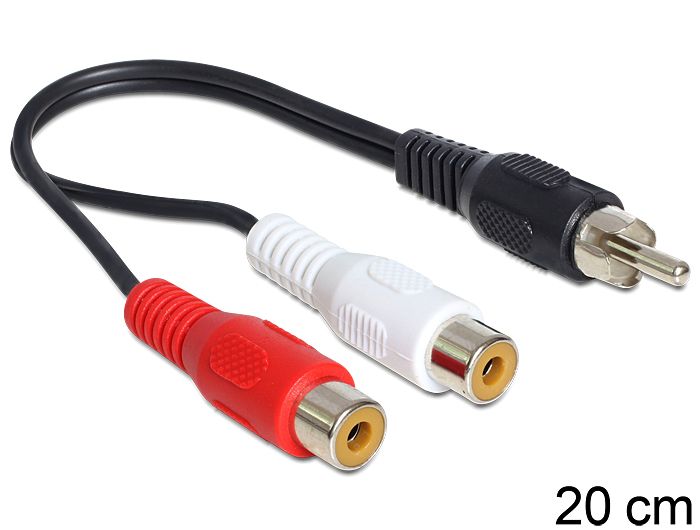 DeLock Cable RCA 2x female > RCA 1x male 0,2m