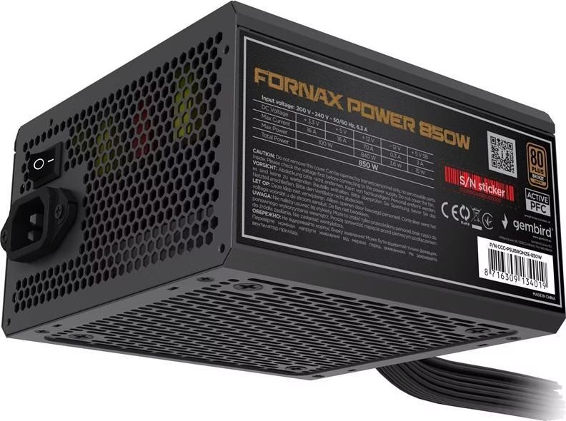 Gembird 850W 80+ Bronze CCC-PSUBRONZE-850W OEM Gembird 850W 80+ Bronze CCC-PSUBRONZE-850W OEM